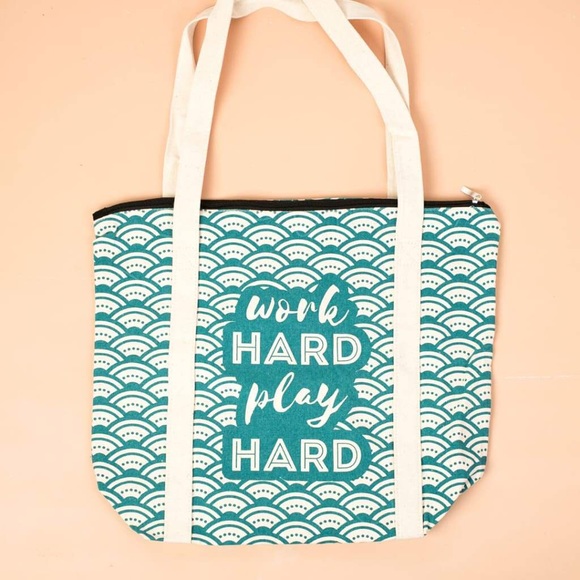 Work Hard Play Hard Tote - Picture 1 of 4